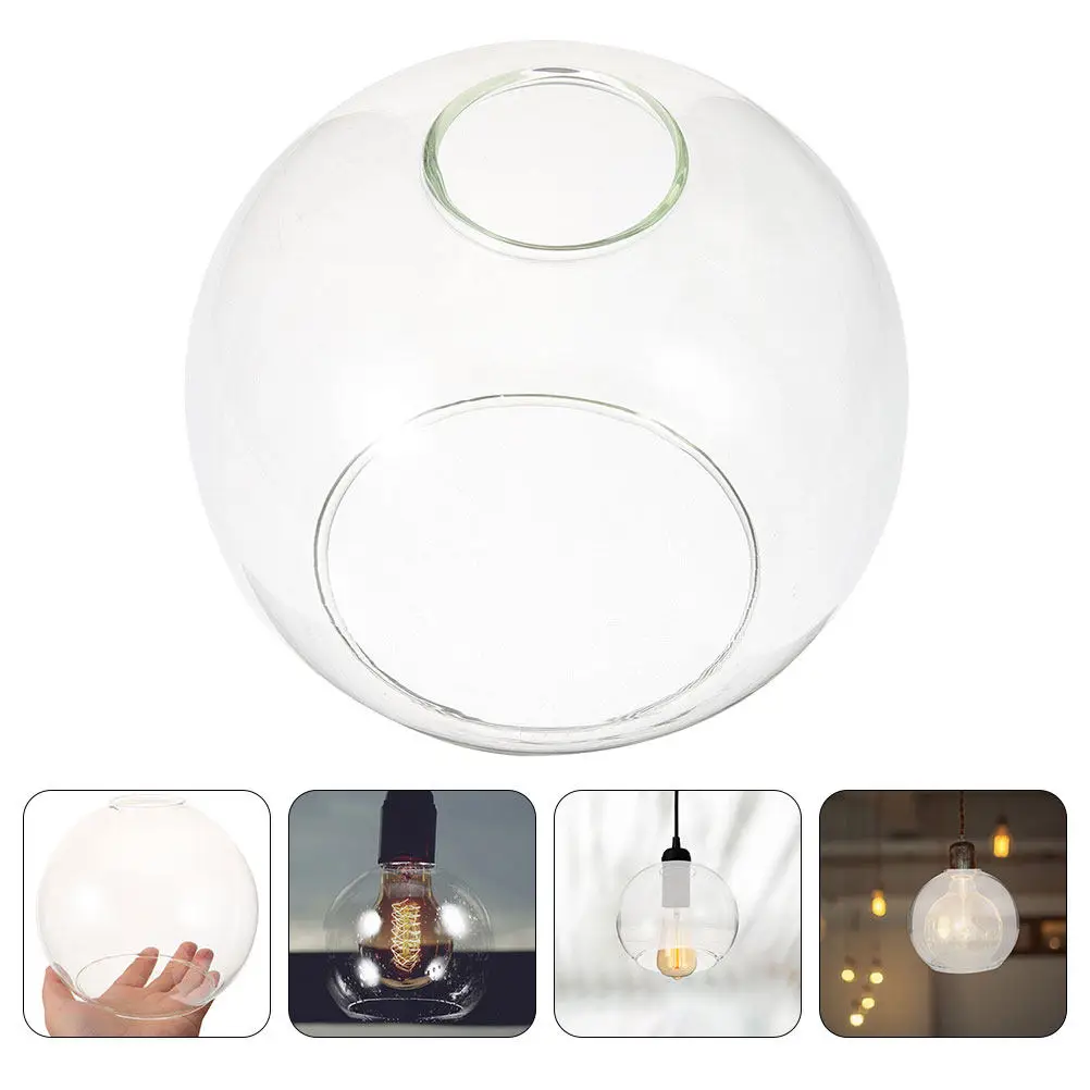 

Прозрачный стеклянный плафон-шар с двумя отверстиями для подвесного светильника, замена для домашнего декора в стиле фермерского дома