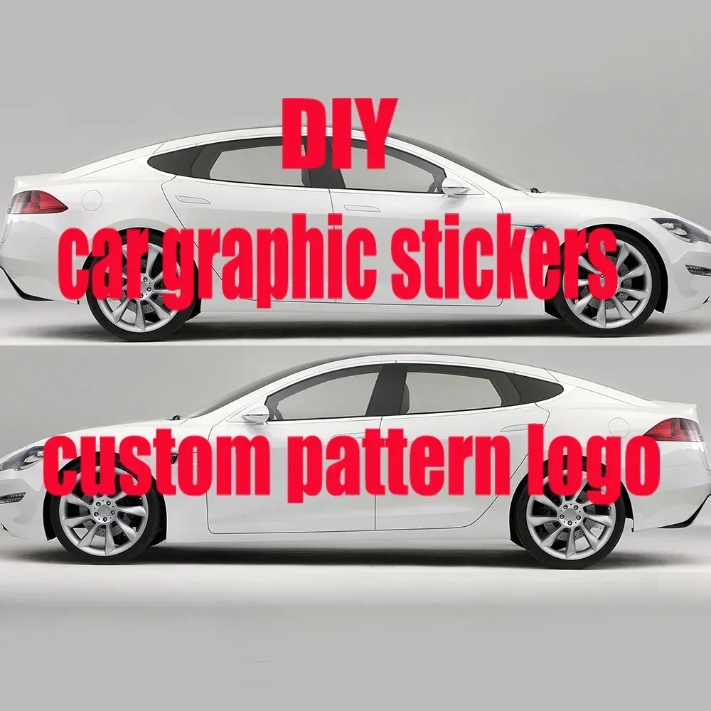 Car sticker custom pattern logo side car wrapping vehicle side graphic contact seller custom car size pattern DIY car-decal