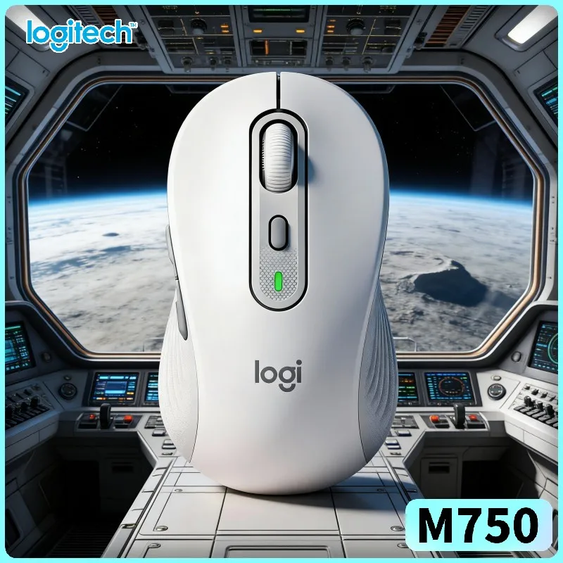 

Ergonomic M750 Wireless Mouse - Custom Shortcut Buttons, 4000 DPI Tracking, Dual Connection, Home Office Essential