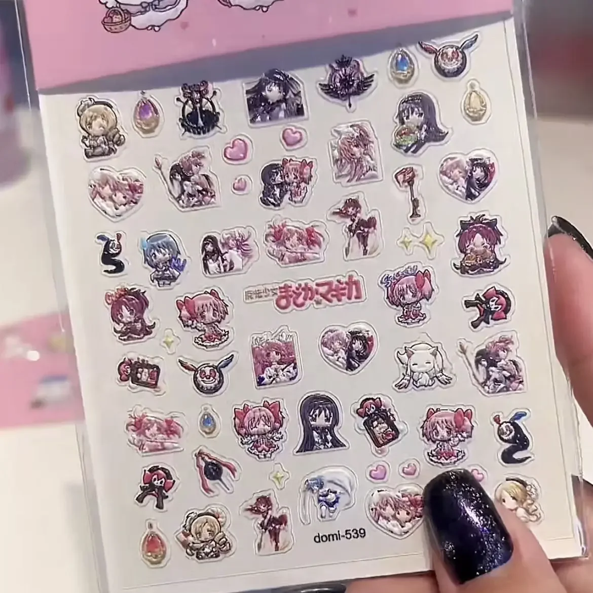 Madoka Magica Manicure Sticker Relief Nail Decorate Patch Accessories Child Diy Phone Case Akemi Homura Material Birthday Gift