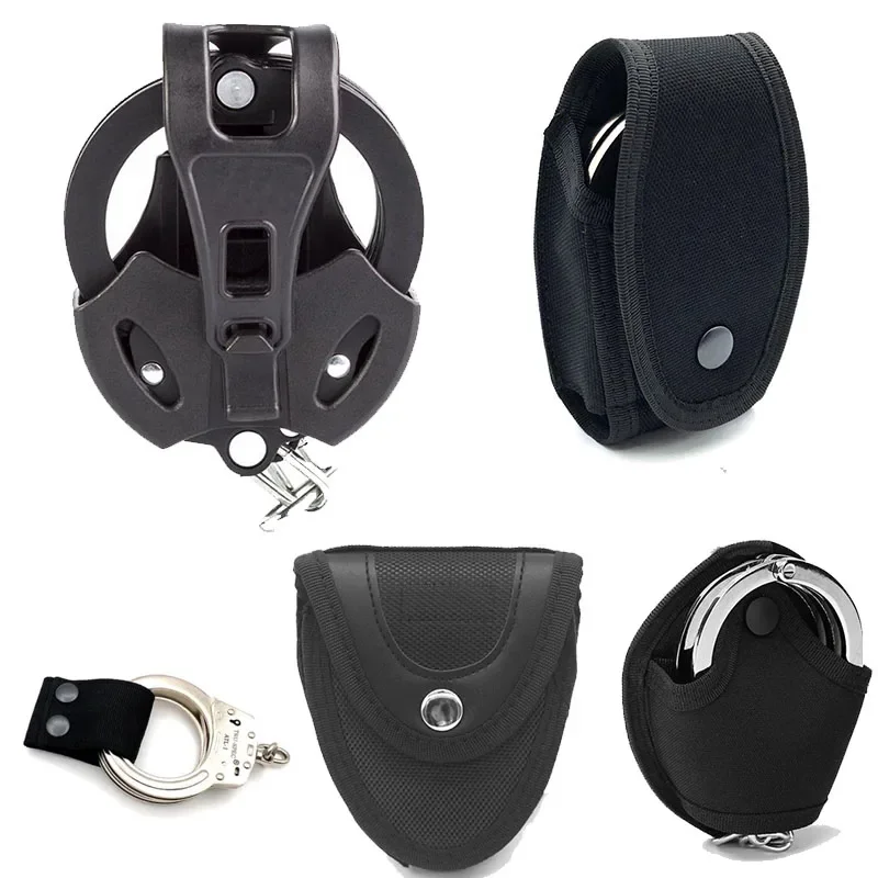 Open Top Police Handcuff Holder Case Fits Standard Handcuffs Shackles Cover Tool Key Waist Pouch for 5.5cm Belt