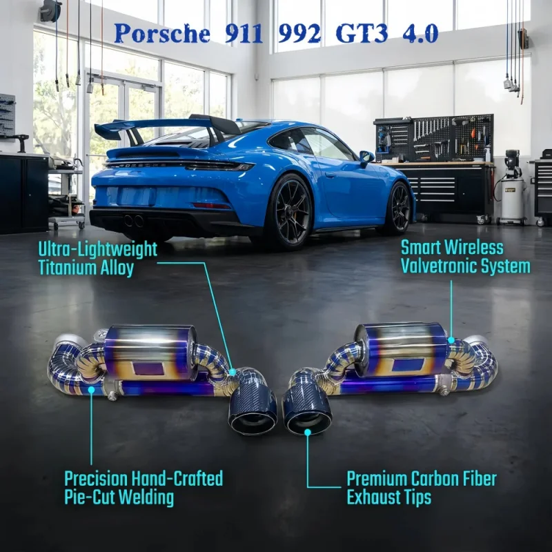 

Valvetronic Exhaust Catback for Porsche 911 992 GT3 4.0 2017- Titanium Alloy Car Exhaust Pipes Muffler Power Upgrade