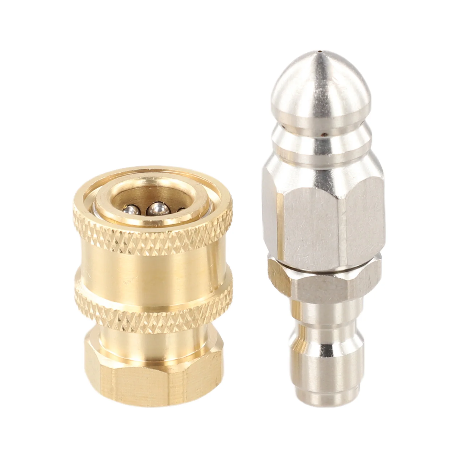 Silver Gold Sewer Nozzle 5000 PSI High Pressure Drain Cleaner For 1/4 Pressure Washer Hose Pipe Unclogging Accessories