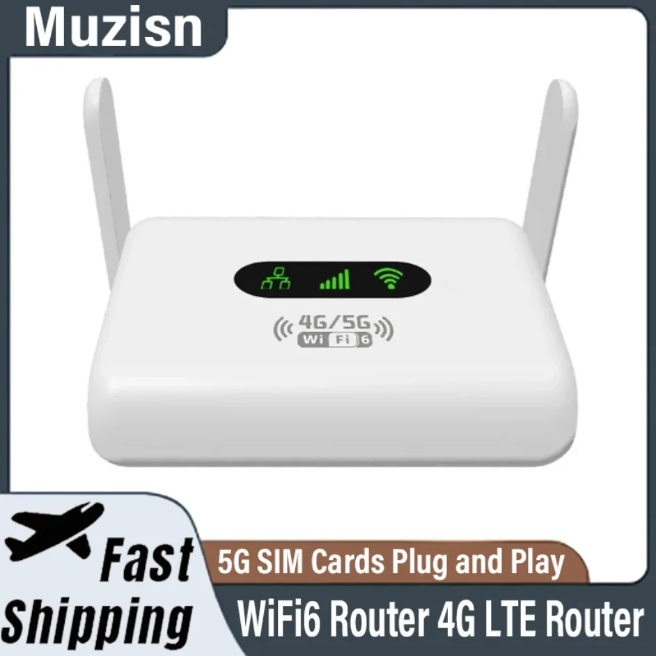 

WiFi6 Router 4G 300Mbps LTE Router Modem 4G WiFi Portable Router Compatible with Non-Contract 5G SIM Cards Plug and Play