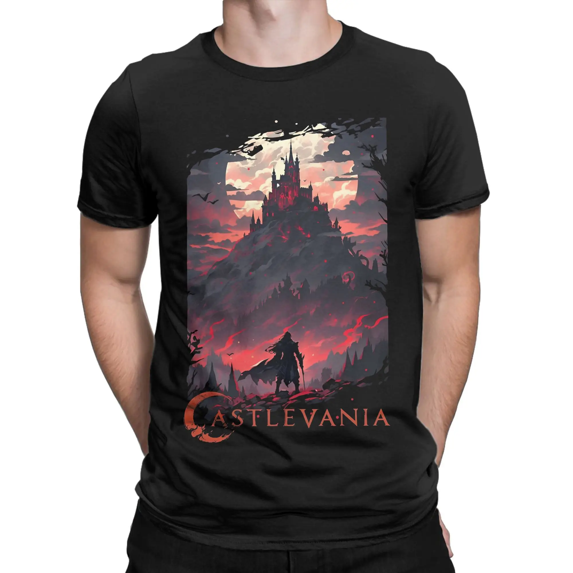 

Harajuku T-Shirt Blue Nocturne Characters Castlevania Cotton T Shirts Popular Tshirt for Man Beach Y2K Retro Short Sleeve Tees
