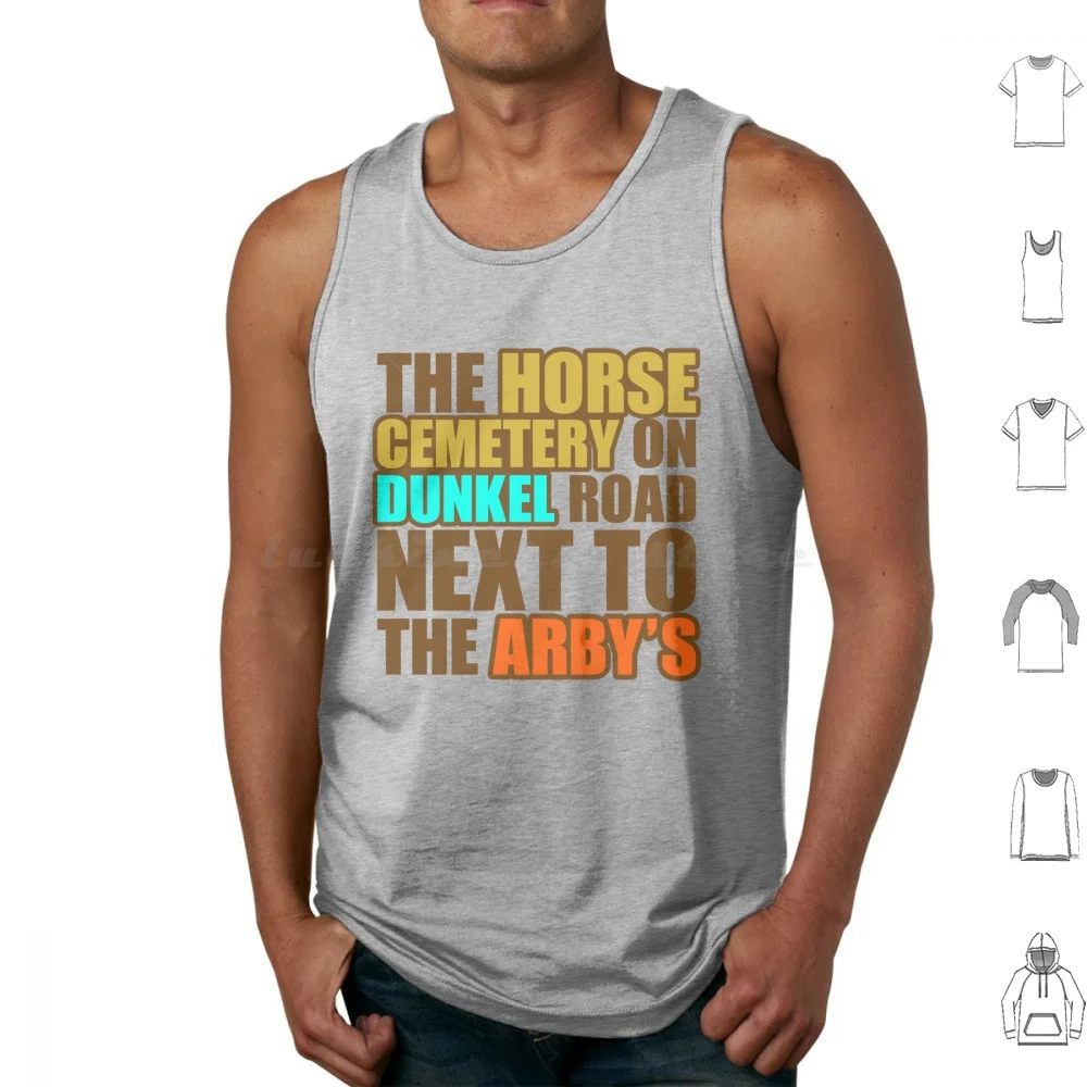 Cemetery On Dunkel Road Retro Tank Tops Print Cotton Horse Cemetery Dunkel Road Dunkel Arbys Wtf Equestrian Horse