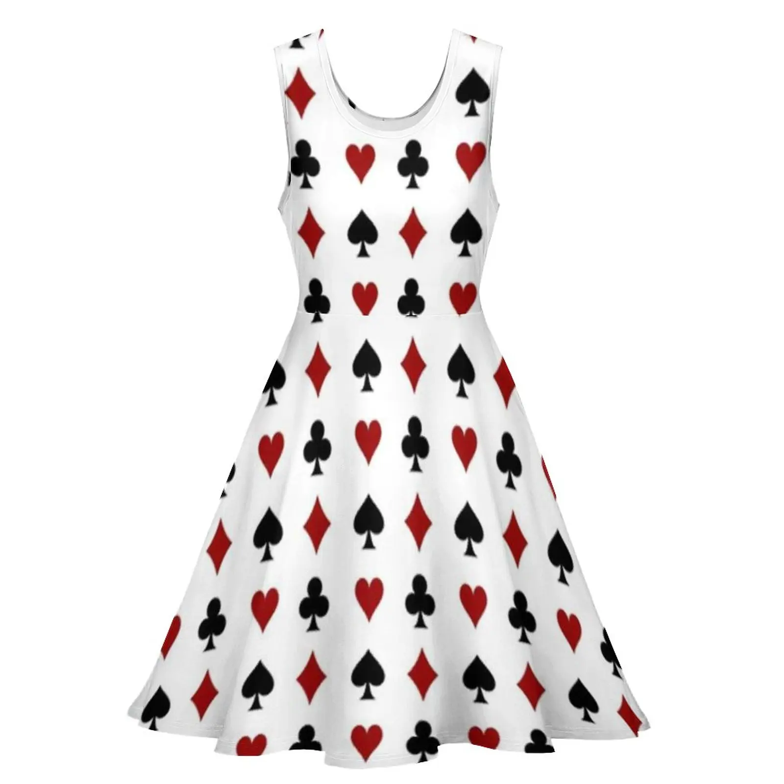 Playing Poker Dress Hearts Diamonds Clubs Spades Card Suits Aesthetic Dresses Female Pretty Skate Dress Spring Design Clothing