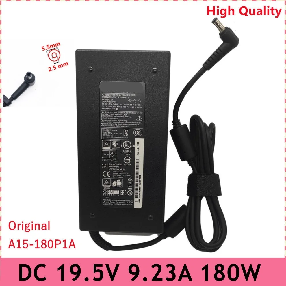 

New Original 180W 19.5V 9.23A A15-180P1A Laptop Adapter Charger For CHICONY A17-180P4A ADP-180MB K For MSI GS70 GE62 GS63 GS70