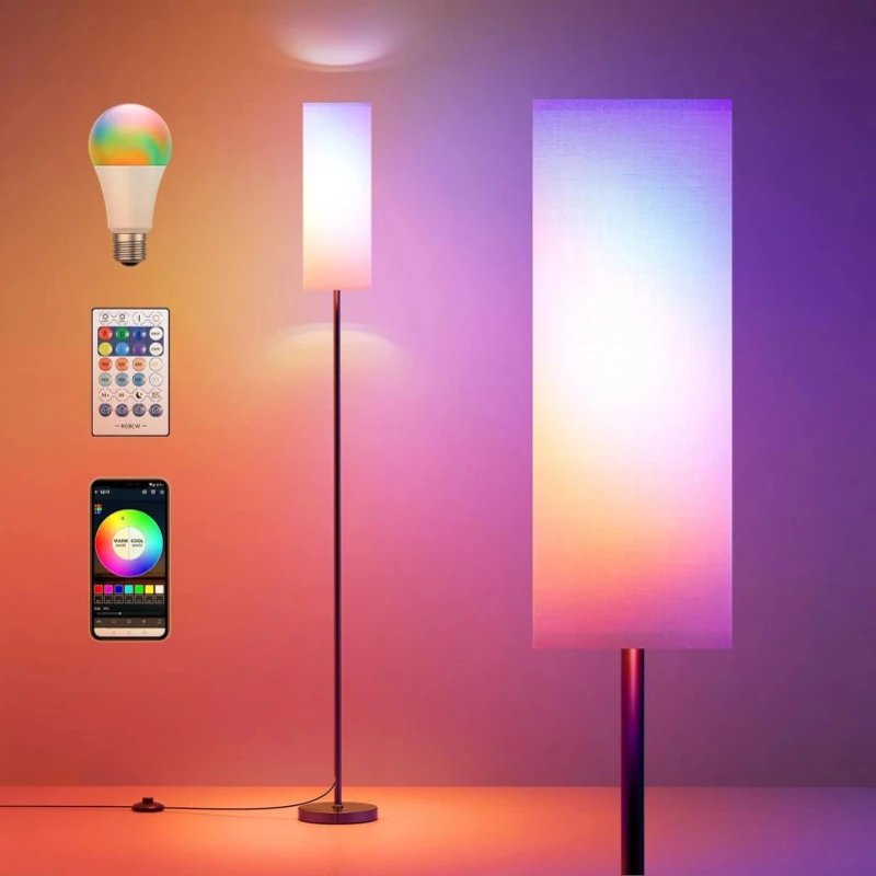 

US Modern Floor Lamp Standing Tall Light Foot for Bedroom Living Room Study Room RGB Floor Lamp Study Room Floor Lamp