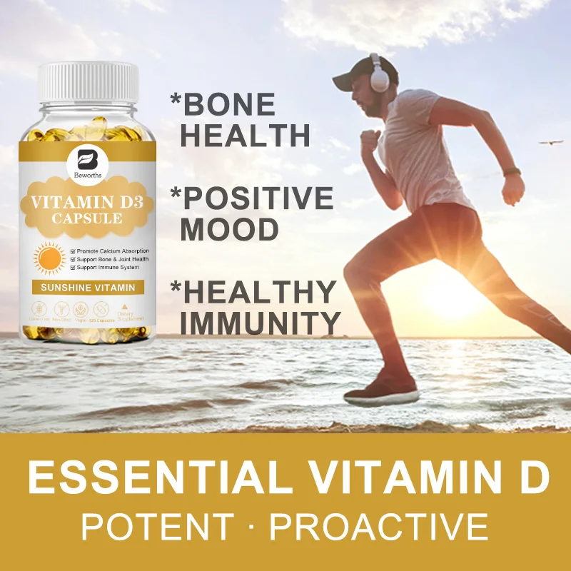 BEWORTHS 5000IU Vitamin D3 Supplements Support Bone Density, Teeth and Skin, Heart Health and Support Immunity Health