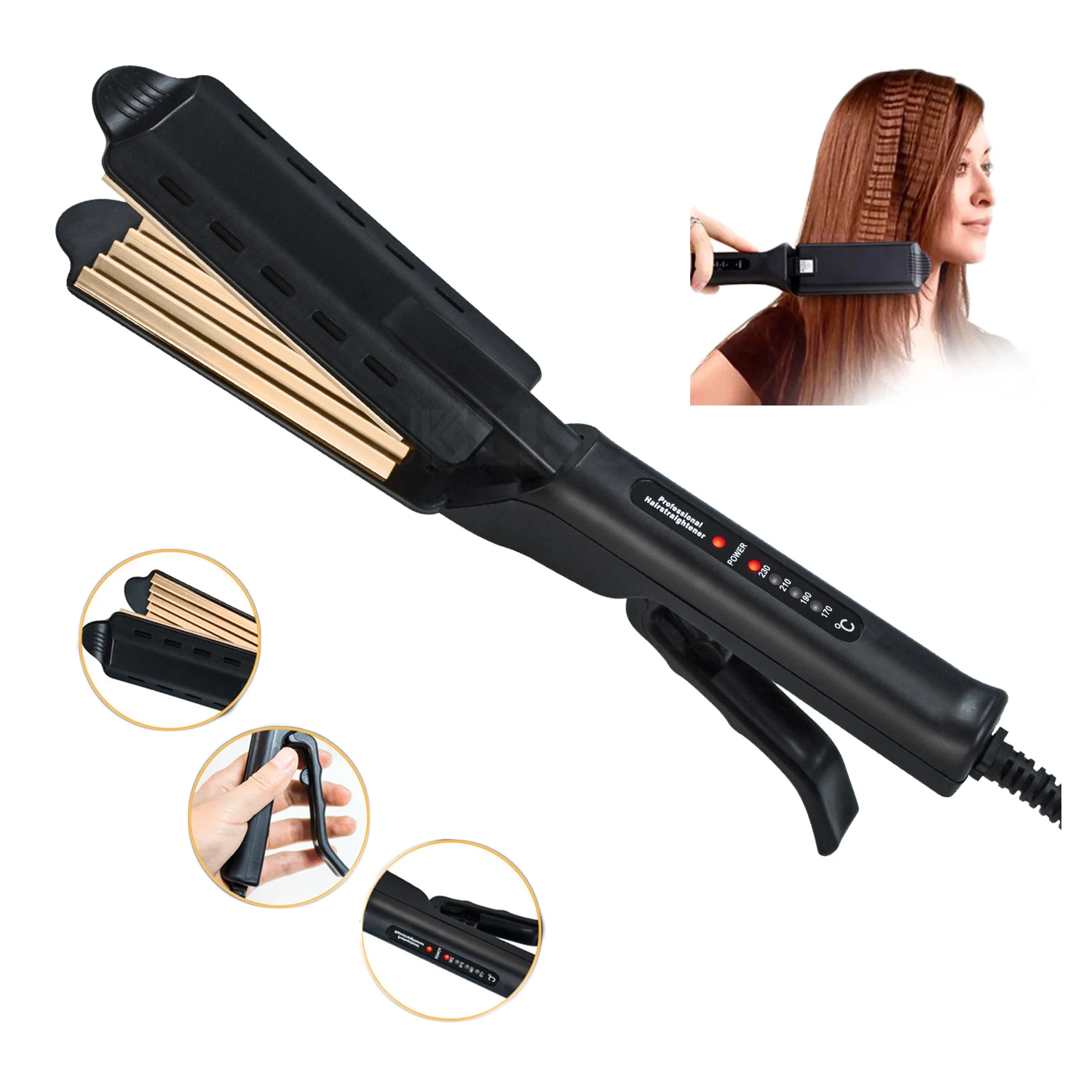 Professional Hair Crimper Wave Corn Iron Hot Curling Corrugated Automatic Curler Electric Styler Appliances Curlers For Women