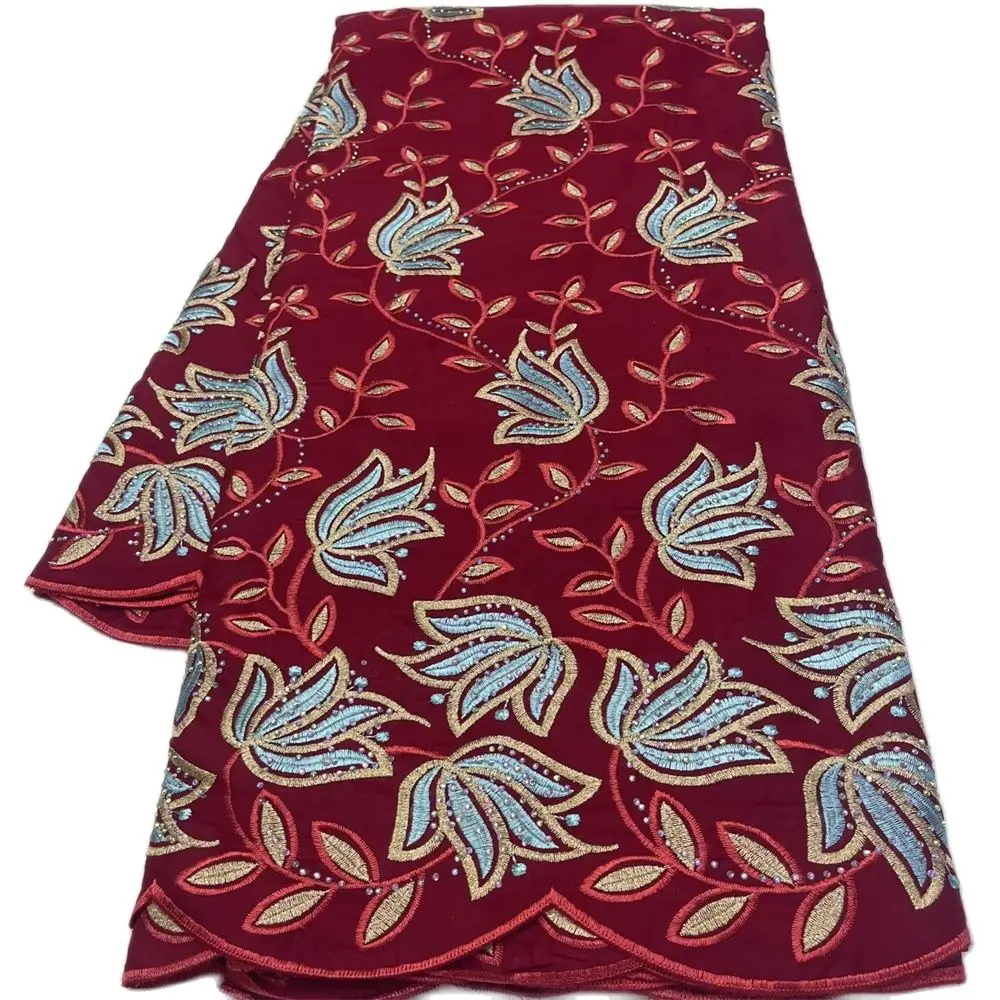

Swiss Voile Lace Fabric with Stones for Women Dress, Cotton Fabric, Wine Lafaya, 5 Yards