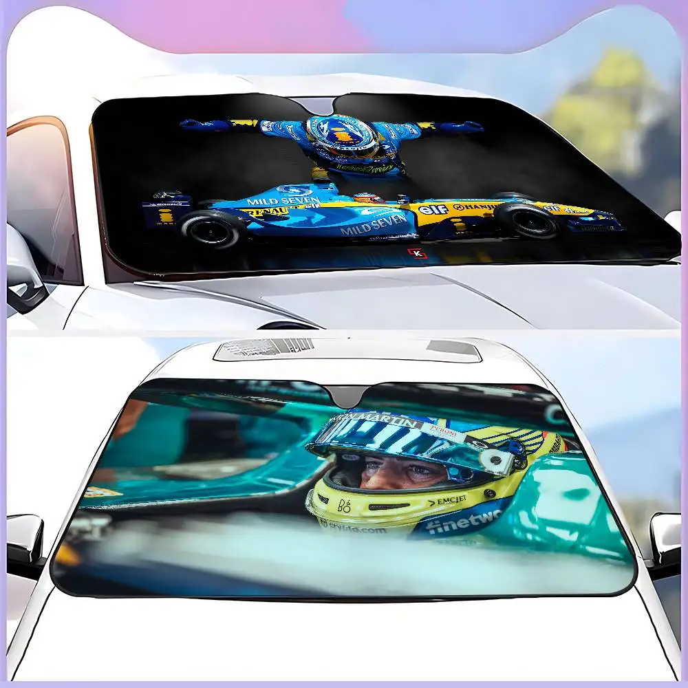 F1 Racing R-Fernando A-Alonso Car Sunshade Curtains 130x70cm Car SunShade Windshield Cover UV Protection Auto Visor Accessories