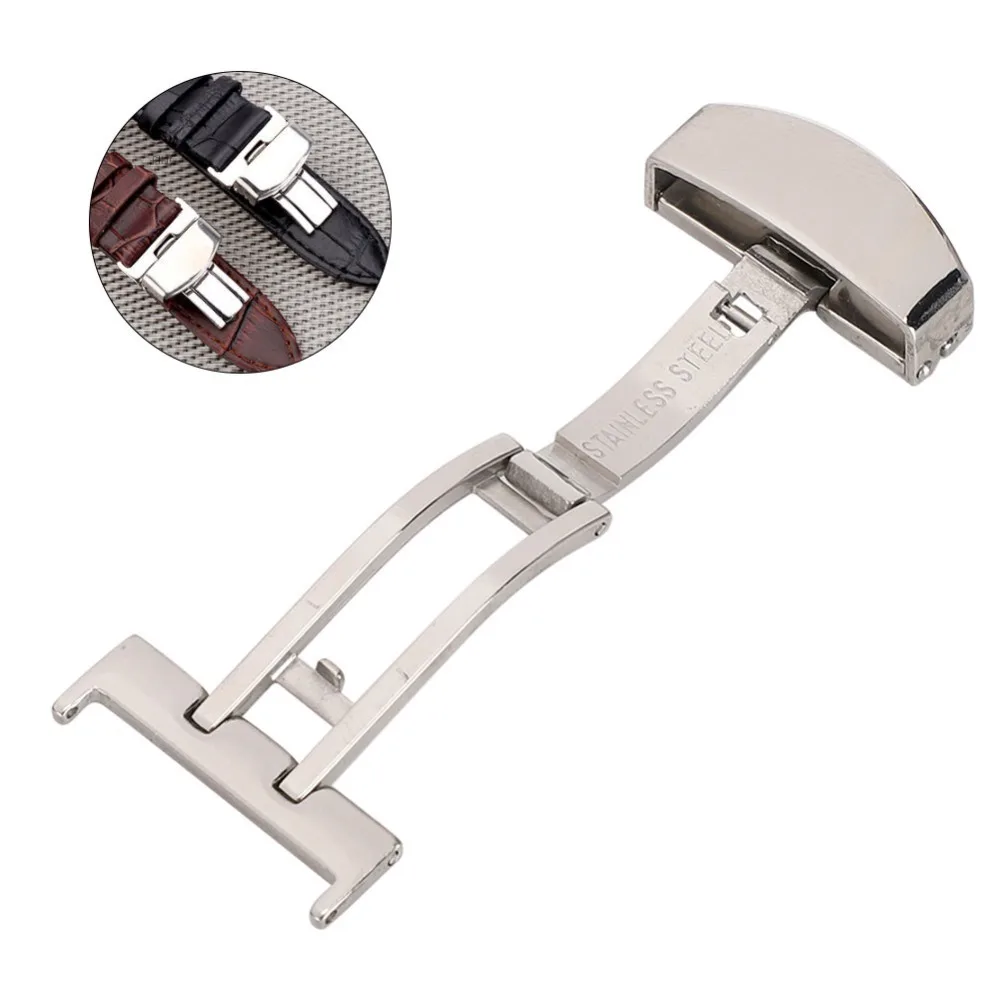 Professional Stainless Steel Watch Clasp Single Fold Silver Color Deployment Clasp Replacement Accessory Watch Replacement