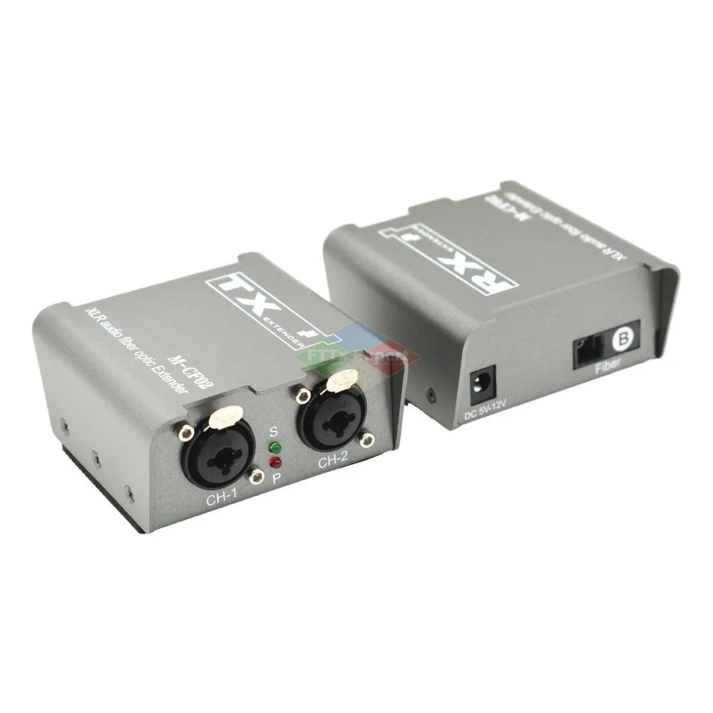 2 Way XLR Audio Fiber Optical Extender Transceiver over SC Fiber Optical cable up to 20km 2 CH XLR Balanced Audio Fiber Extender