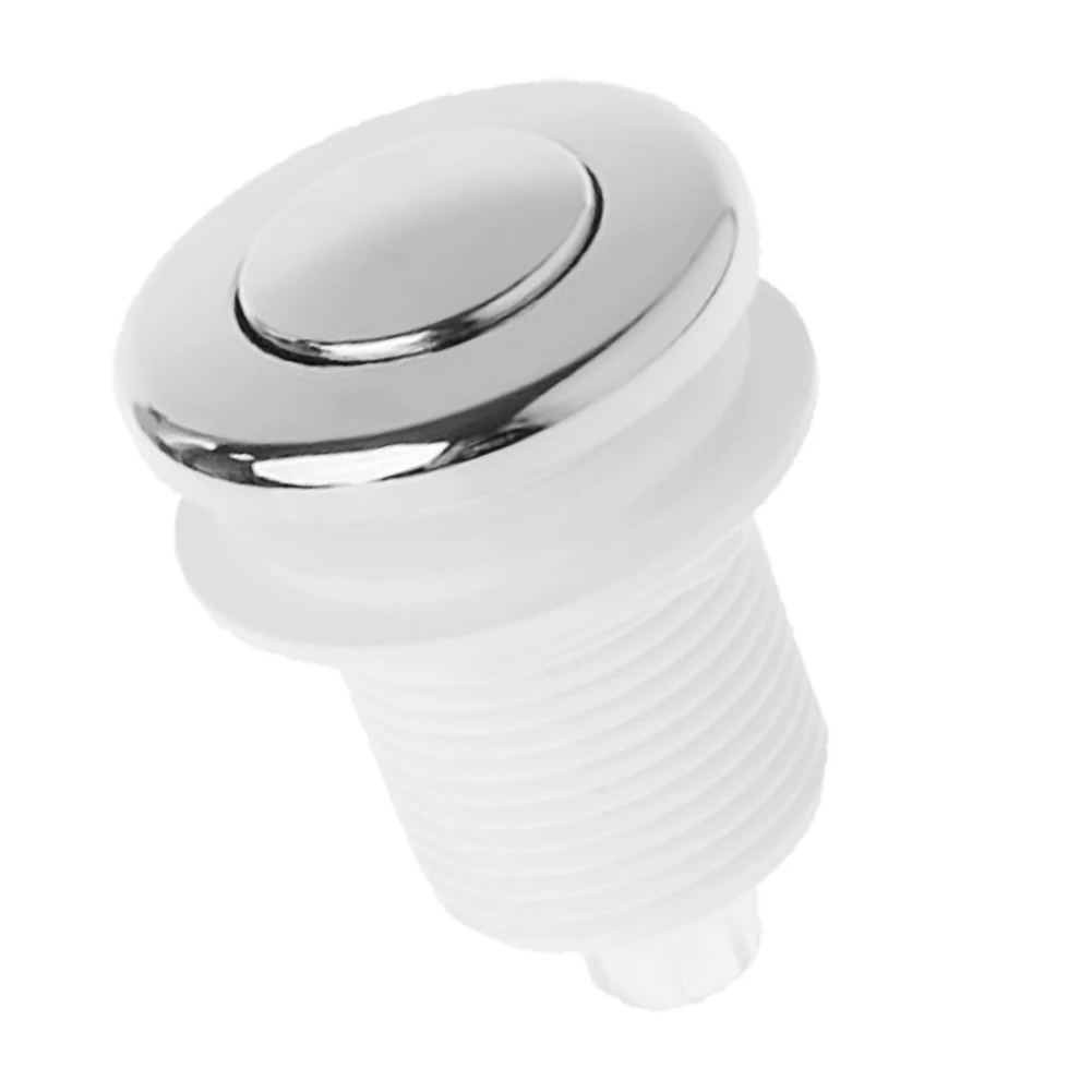 Pour interrupteur de pression d'air de baignoire 32mm bouton de commutation d'air blanc chromé brillant interrupteur pneumatique Spa déchets poubelle pratique