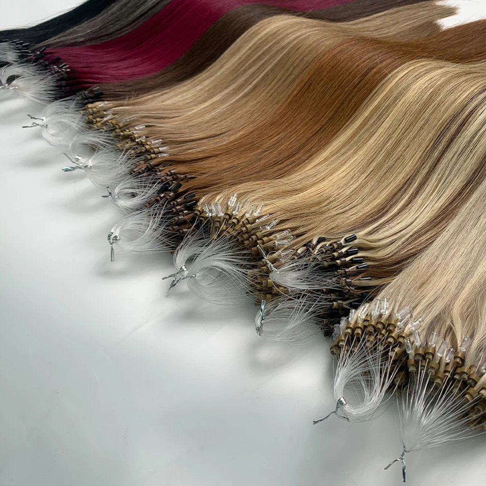 Micro Loop Hair Extension Human Hair Straight  Remy Hair Extensions for Women Invisible Fishing Line Hair Nanolink Hair