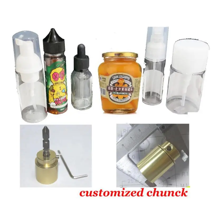 

Customized Chuck For E Liquid Bottle Perfume Capping Head For Auto Capper Screw Capping Machine Bottle Cap Sealer