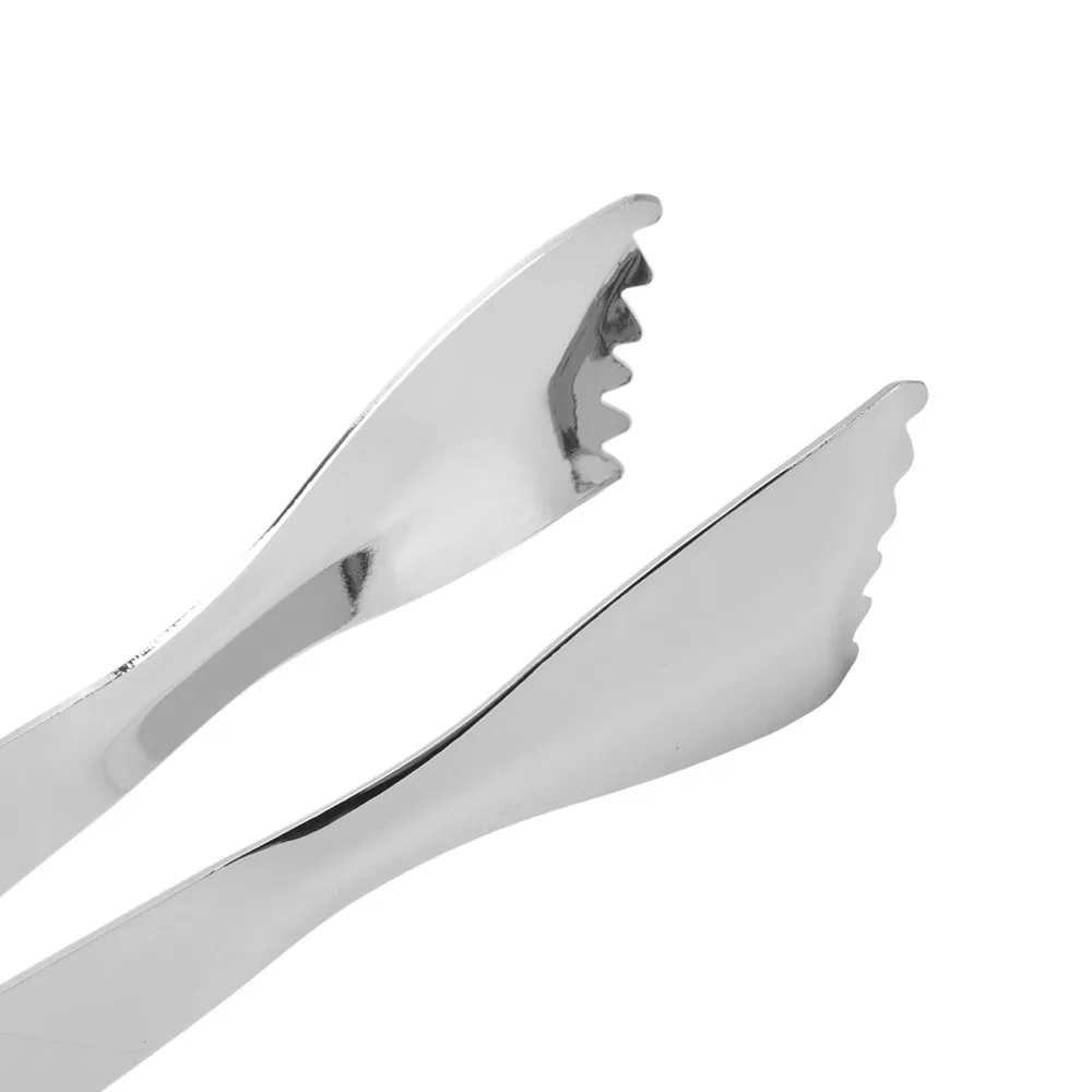 Stainless Steel Ice Tongs Thicken Design Non-Slip Grip Sugar Tongs Multi-Purpose Silver Black Kitchen Serving Tongs Tea Party