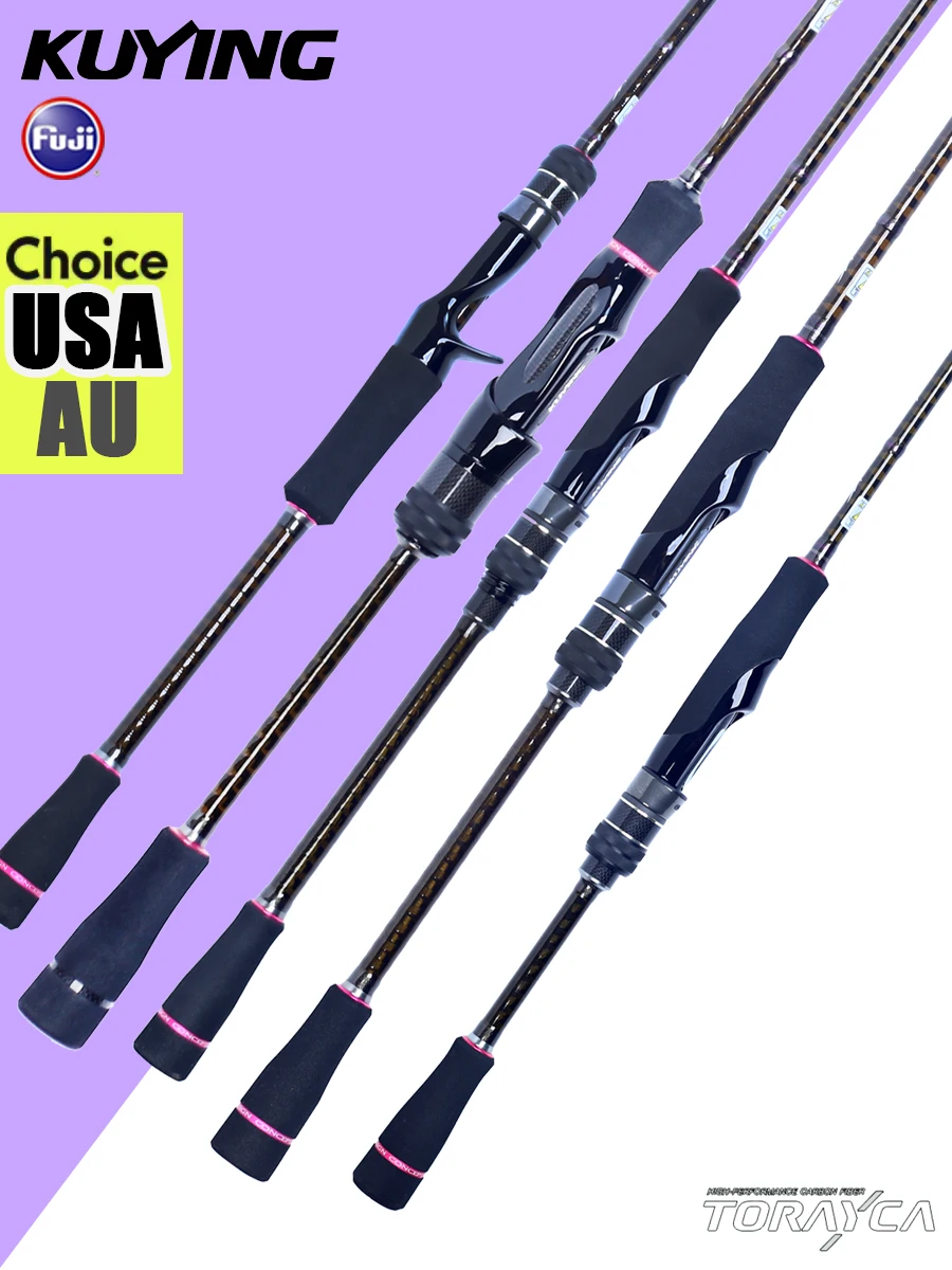 CHOICE USA & AU KUYING SUPERLITE Ajing 2.04m 2.28m 2.31m 2.58m Rock Spinning Casting Fishing Rod Bottom Fish FUJI Carbon