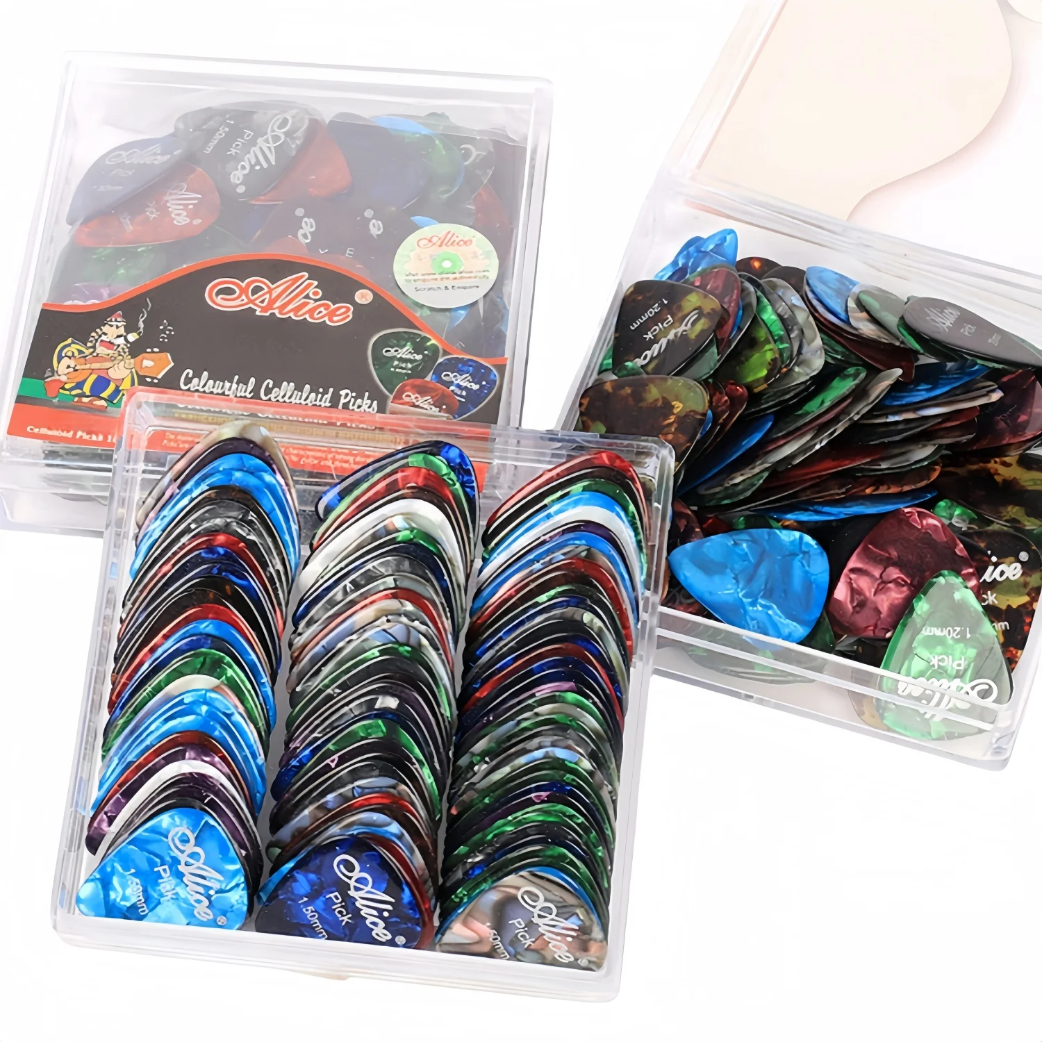 Mixed Thickness 24/50 Alice Celluloid Guitar Picks Plectrum Mediator Gauge 0.46/0.71/0.81/0.96/1.2/1.5mm Guitar Part Accessories