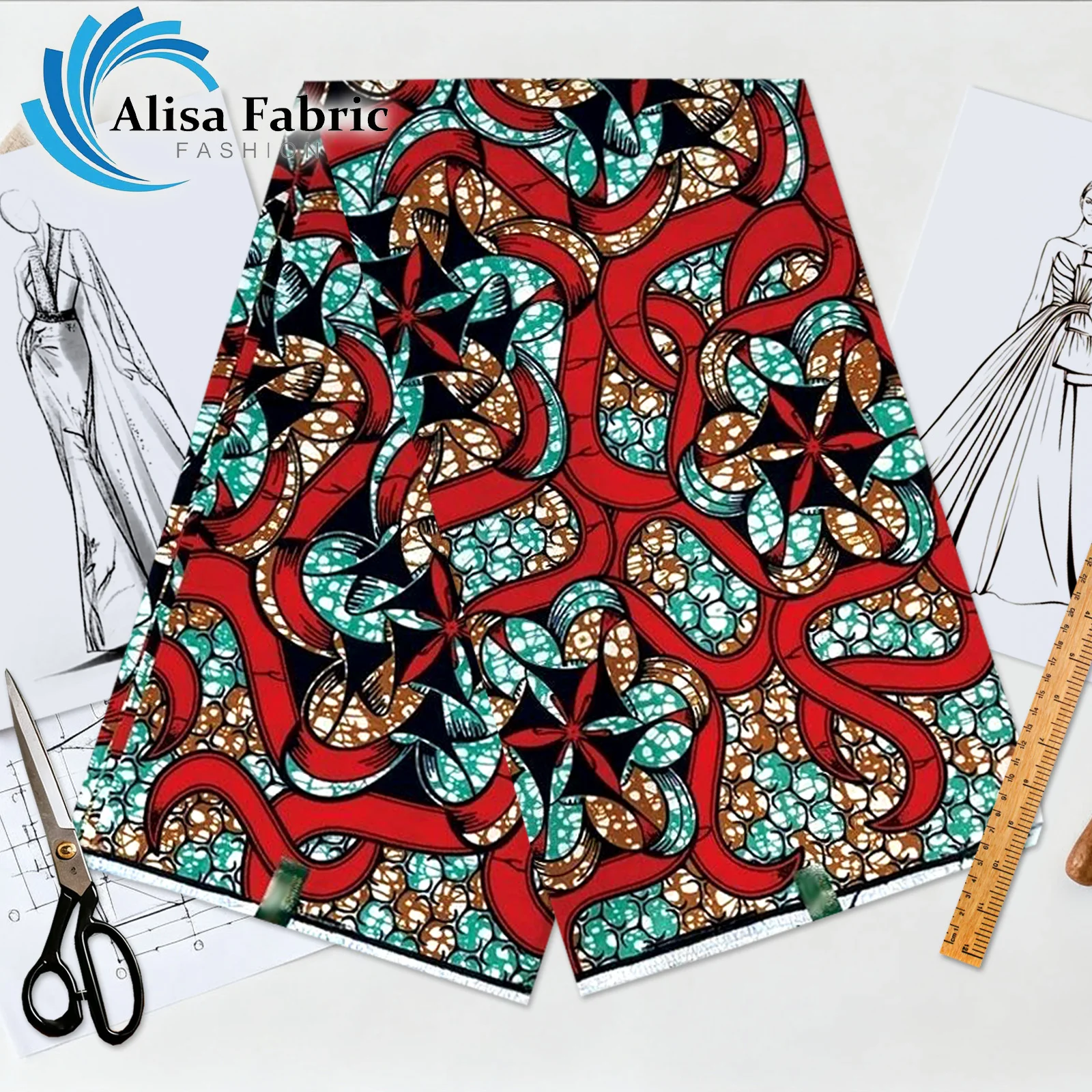 

Super Fabric 100% Original Ankara Wax Fabric African Wax Fabric Block Print Batik Dutch Fabric 6yards For Wedding Party VL-36