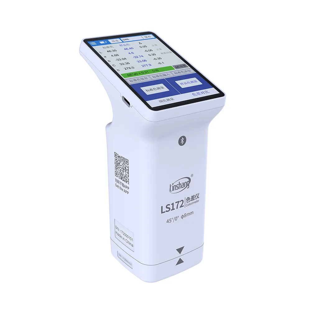 LS172 Colorimeter portable Color difference meter 45°/0° D65 Light Source Paint Easy to Use Touch Screen APP PC Software cmyk