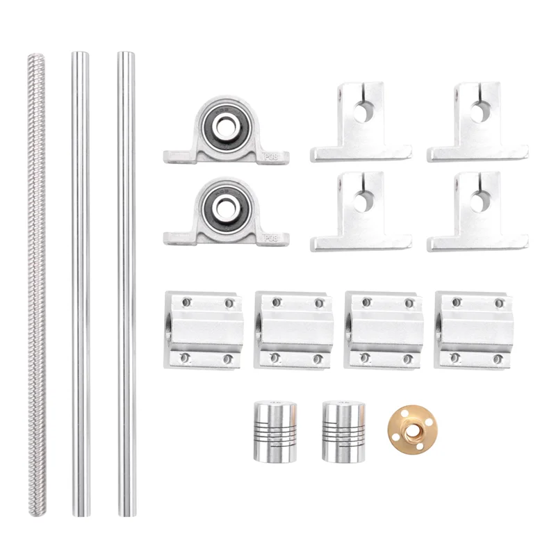 ABGR-15 Stuks 200Mm Optische As Gids Lagerbehuizingen Aluminium Rail As Lood Schroef Staaf Glijbus Askoppeling Cnc Onderdelen