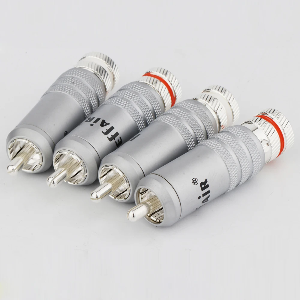 4PCS Silver Plated RCA Plug Jack Terminal Audio Connector Amplifier CD DVD Connector Hifi Audio Cable Connector