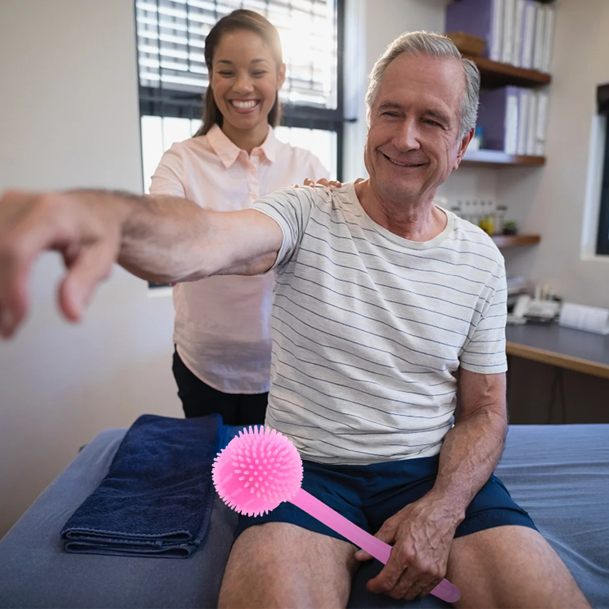 

1Pcs Massage Hammer Meridian Stick Ergonomic Soft Handle Body Relaxation Muscle Pain Relief Manual Neck Back Massager