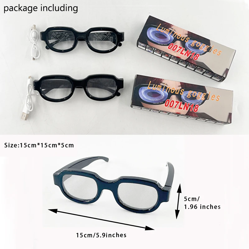 Japan Anime Detective Conan LED Light up Glasses color change funny Luminous crossdresser glasses Cosplay men Novelty Costumes