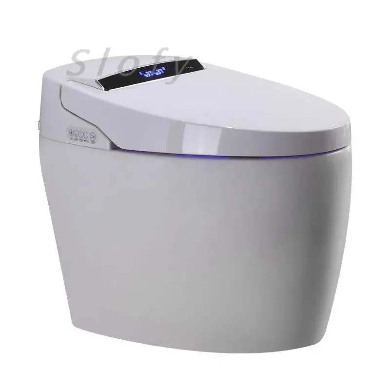 مرحاض ذكي قطعة واحدة موفر للمياه مرحاض كهربائي ذكي مقعد مُدفأ ضوء ليلي شطف مزدوج مرحاض منزلي ممتد