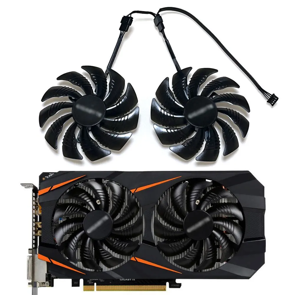 Oryginalny GA91S2H T 129215 SU PLD09210S12HH Wentylator chłodzący kartę graficzną ， Dla Gigabyte GTX 1070、1060、1050、 RX 470、480 、 570 、 580