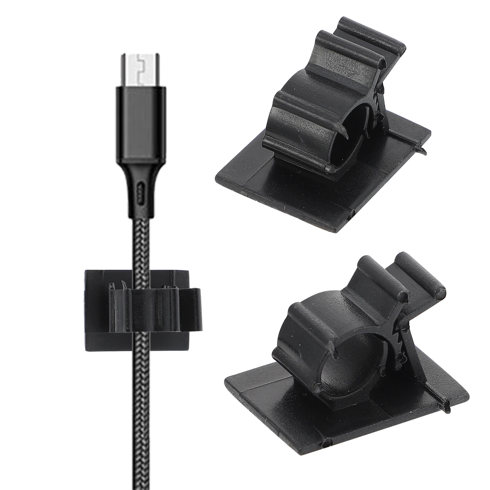 

Adjustable Line Card Adhesive Cable Clamp Cord Organizer Holder Management Clips Fixed