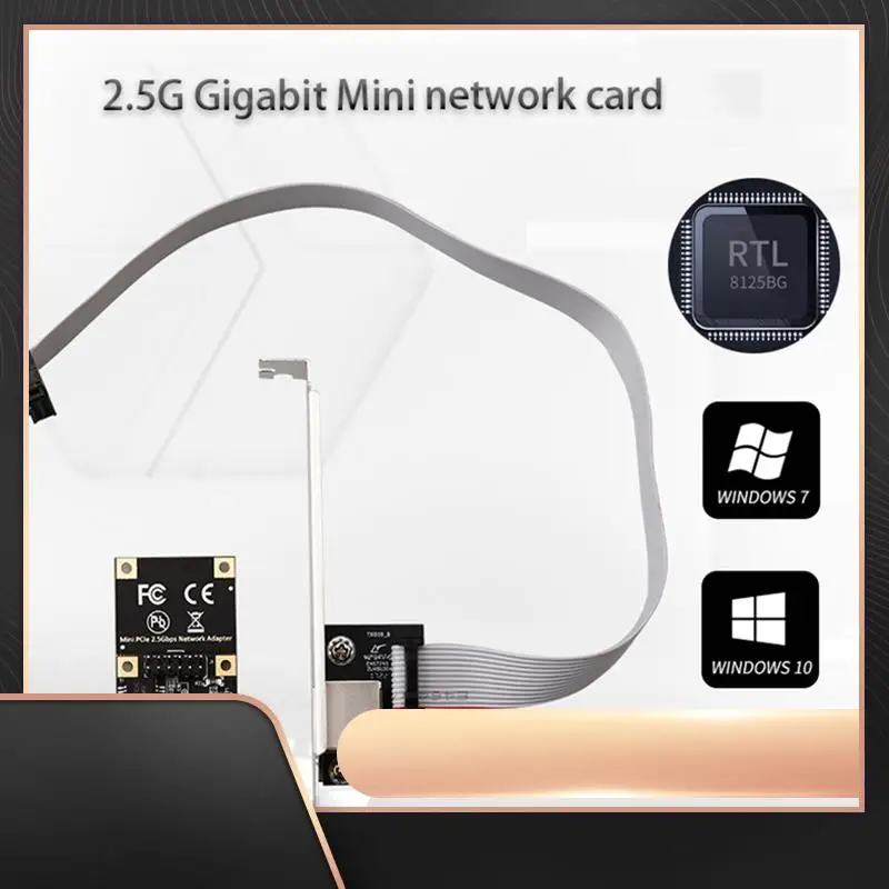 

Настольный компьютер Комплект сетевого адаптера Ethernet 2,5G Gigabit Mini Pcie Сетевая карта RJ45 Серверная игра RJ-45 Комплект сетевого адаптера-N34R