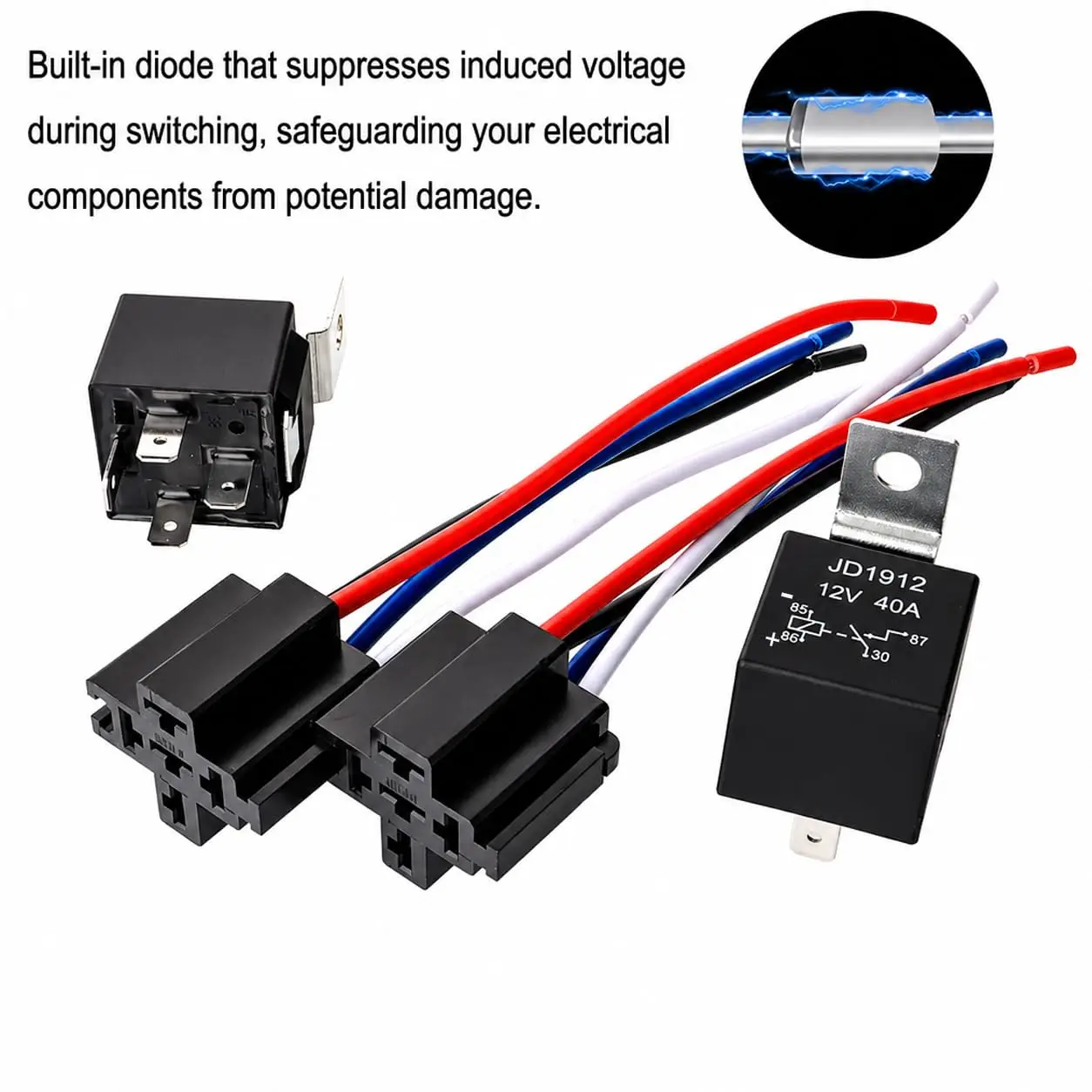 4 Pin 4P 12V 40A Waterproof Car Relay Long Life Automotive Relays Normally Open DC 12V Relay For Head Light Air Conditioner car