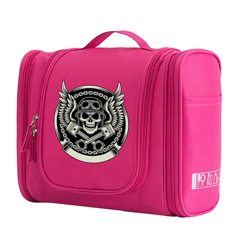 Hand Bag Make Up Case MakeUp Bag Cosmetic Bags Wash Pouch 2023 New Women Hook Up Toiletry Accessory Organizer Skull Print Travel