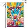 Balgardekor Summer Garden Flag Seasonal Flamingo Party Flag Ourdoor Decoration Outside Small Double Sided Yard Flag 12x18 In jjp