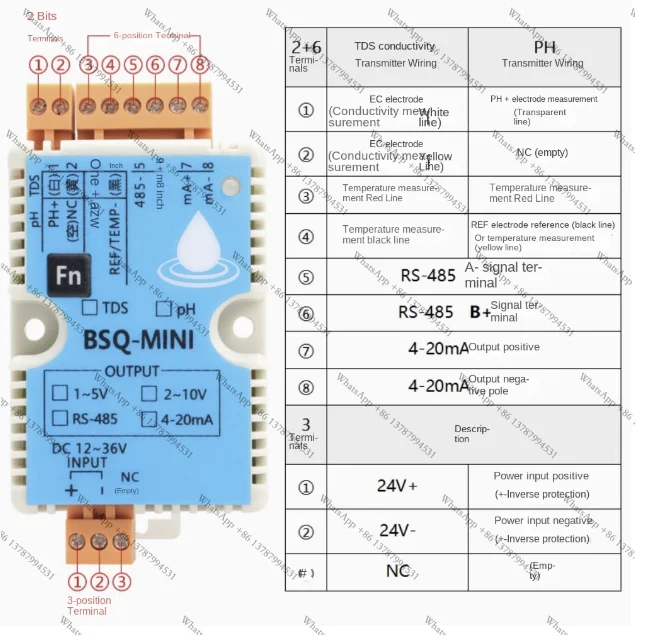 Conductivity transmitter conductivity meter pH controller electrode pH meter sensor EC TDS BSQ Mini