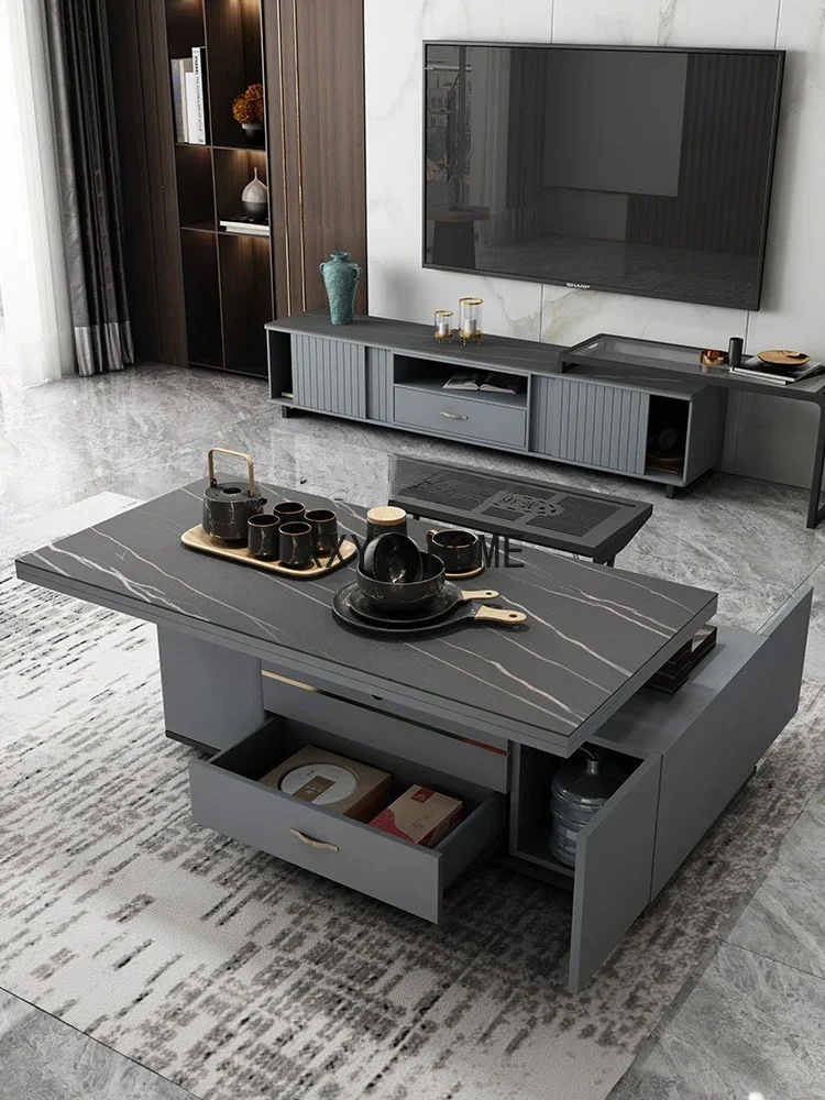 HJ Stone Plate Tea Table Tea Set Integrated Modern Kombucha Table Living Room