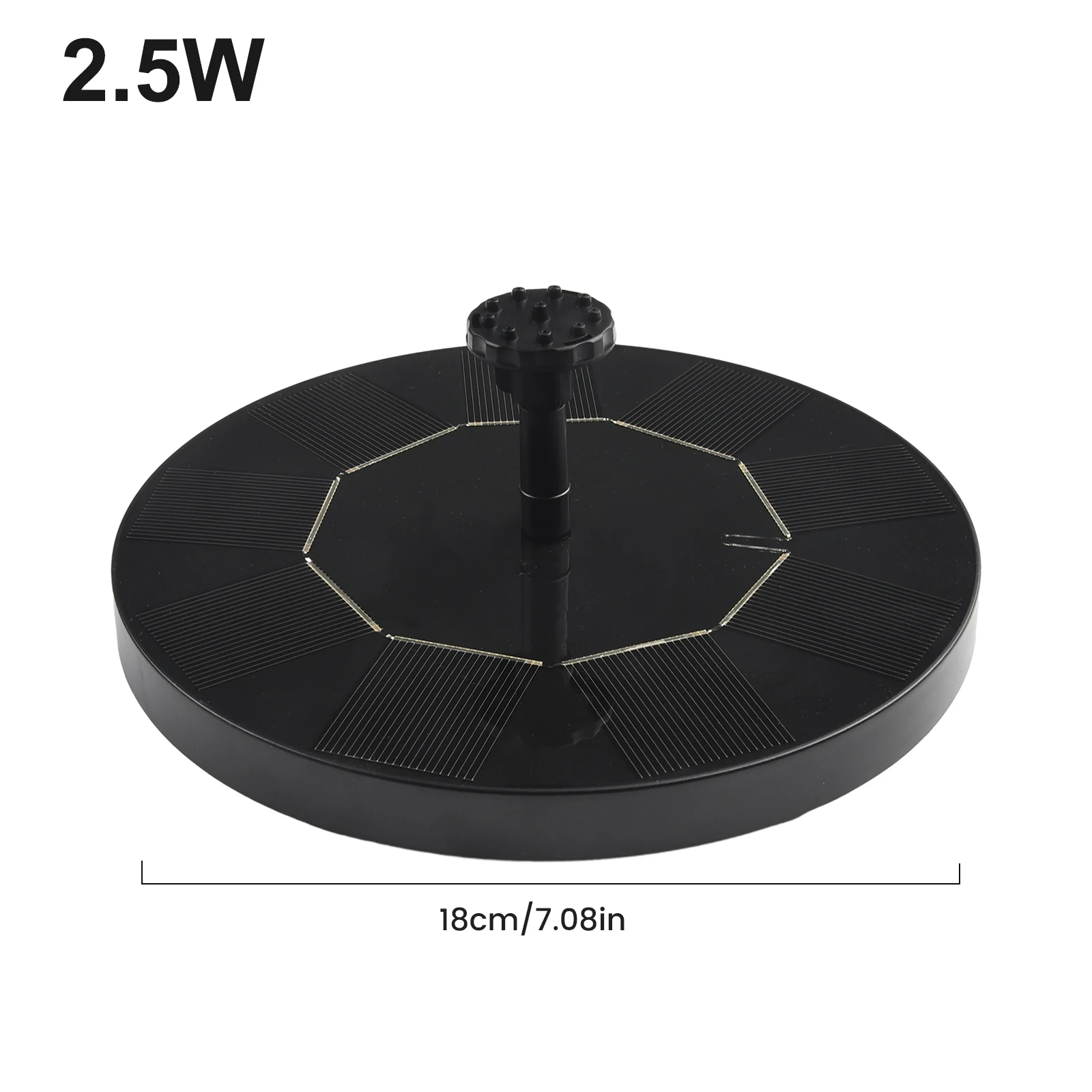 Solar Fountain 2.5W Spray Head Base Adapter With Solar Panel Solar Pond Pump With 6x Nozzle Bird Bath Built Rechargeable Battery