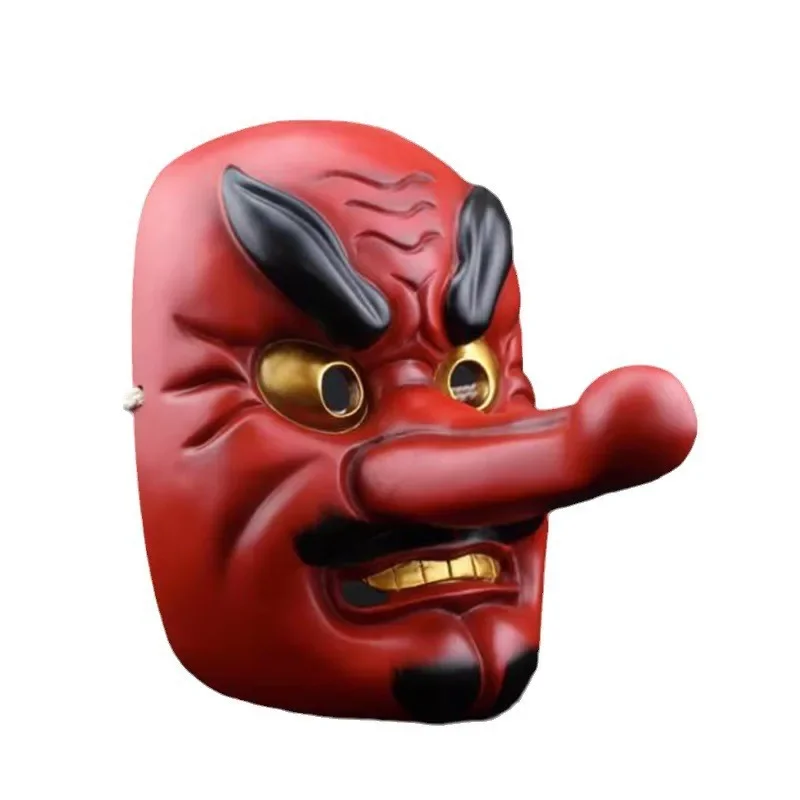 

New Cosplay Anime Kimetsu No Yaiba Urokodaki Sakonji Red Resin Tengu Mask Anime Accessories Halloween Party Prop Maks