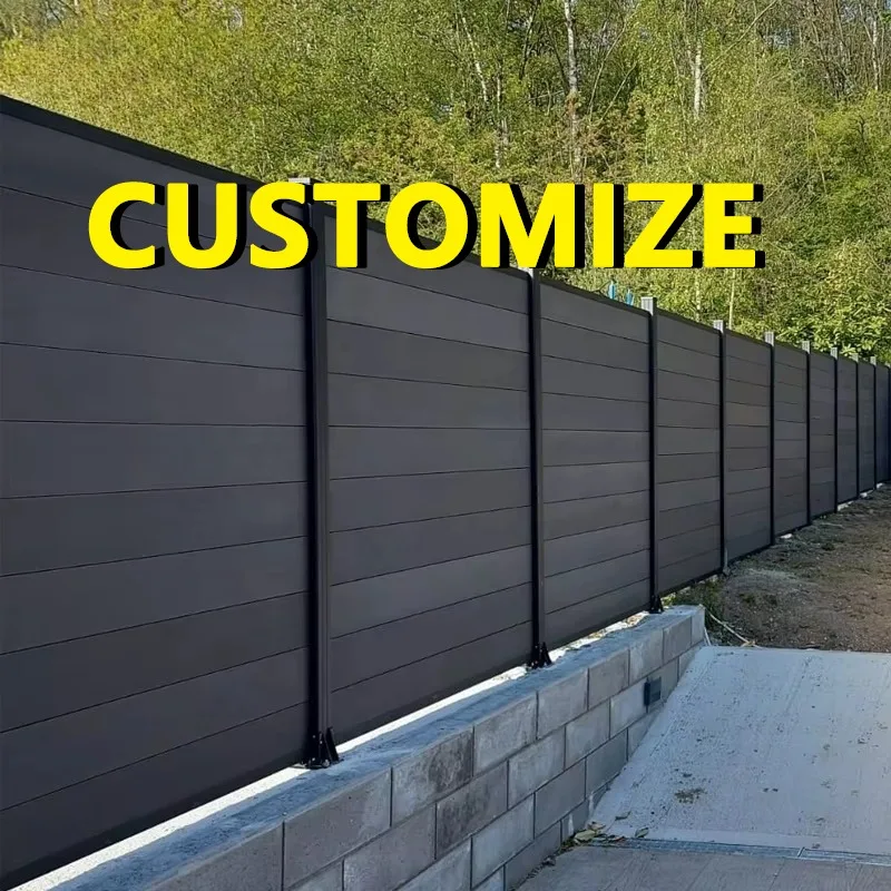 Any Size Custom Multi Purpose WPC Fence Panel Durable Composite Wood Garden Villa Privacy Screen Security Fencing Customizable O