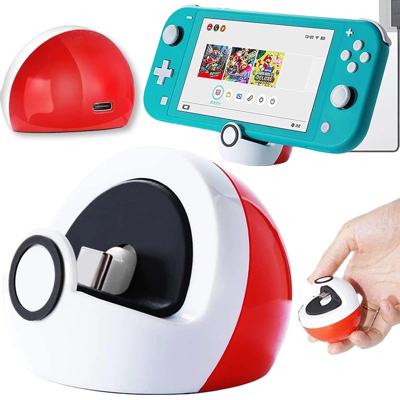 

Pokeball Portable Charging Dock Station Base for Nintend Switch Lite Dock Compatible Docking Station Easy for Travel