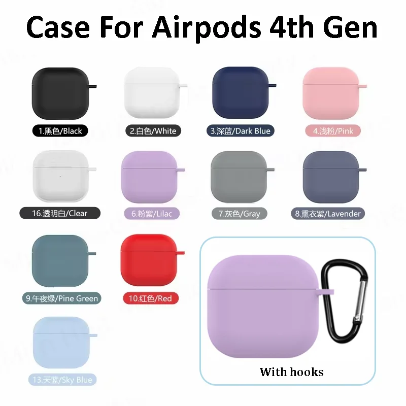 2024 Case For Apple Airpods 4 Cover Soft Silicone Protective Cases For Airpods 4th Gen Wireless Bluetooth Headphone Accessories