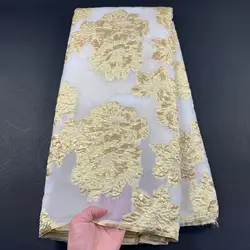 2023High Quality African Nigerian Tulle Lace Fabric Organza Embroidery Guipure Party Gown Dress Brocade Jacquard Wedding 5Yard