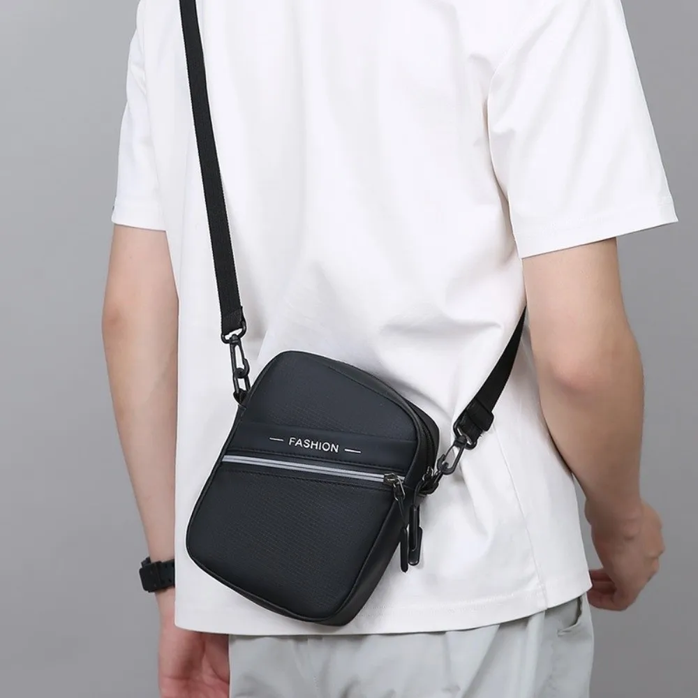 

Single Shoulder Men's Shoulder Bag PU Waterproof Man Messenger Bag Multi-Pockets Large Capacity Male Crossbody Bag Travel