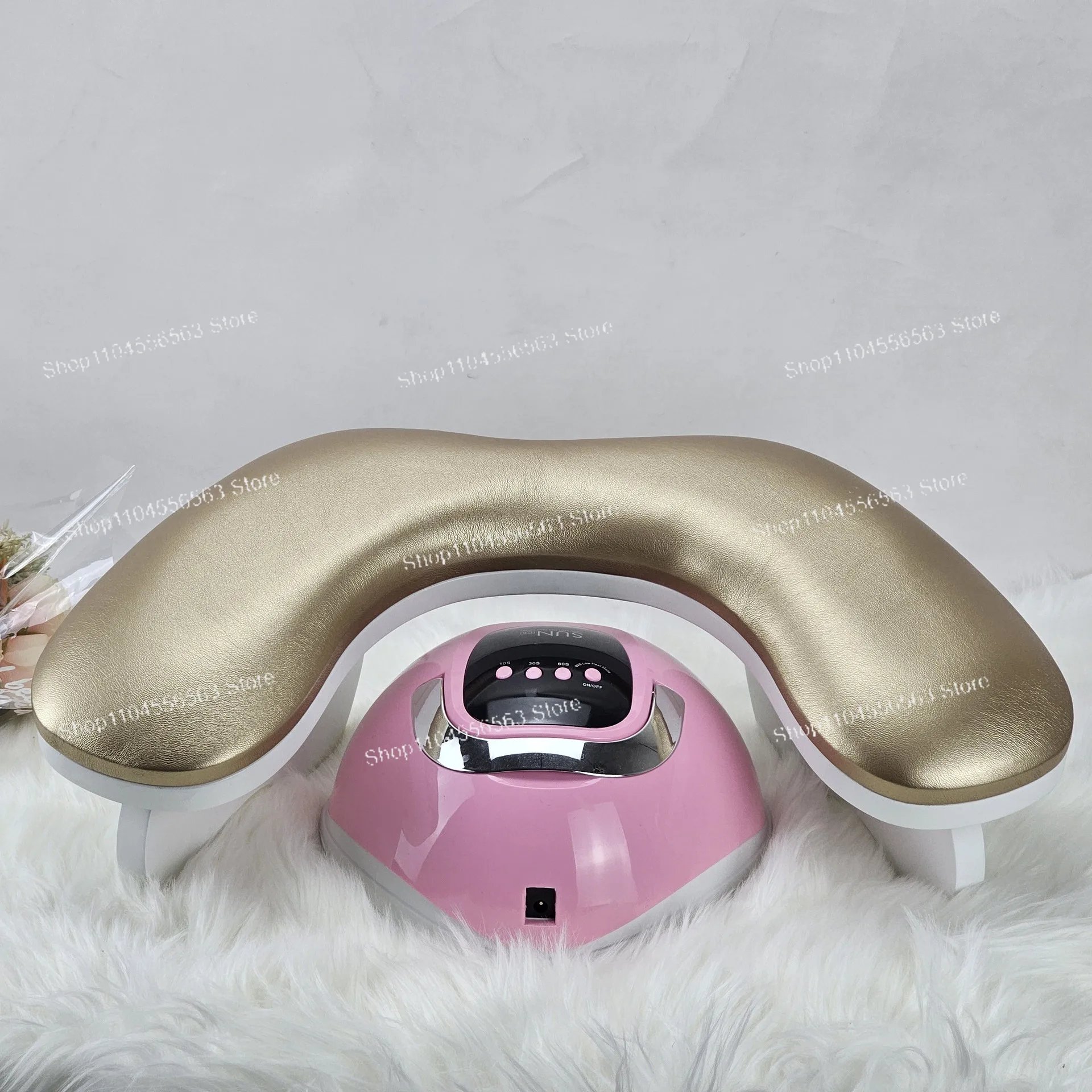 Ergonomic U-Shape Nail Art Hand Pillow with Foldable Design, Butterfly Style Leatherette Cushion for Professional Salon Manicure