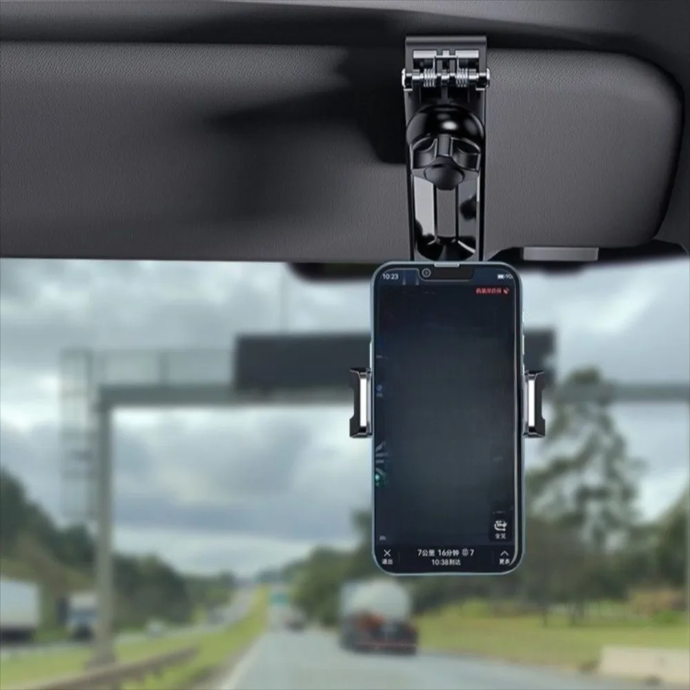 

360 ° Вращающийся автомобильный солнцезащитный козырек, держатель для телефона, крепление для солнцезащитного козырька, выдвижная навигационная подставка, держатель для мобильного телефона с навигацией