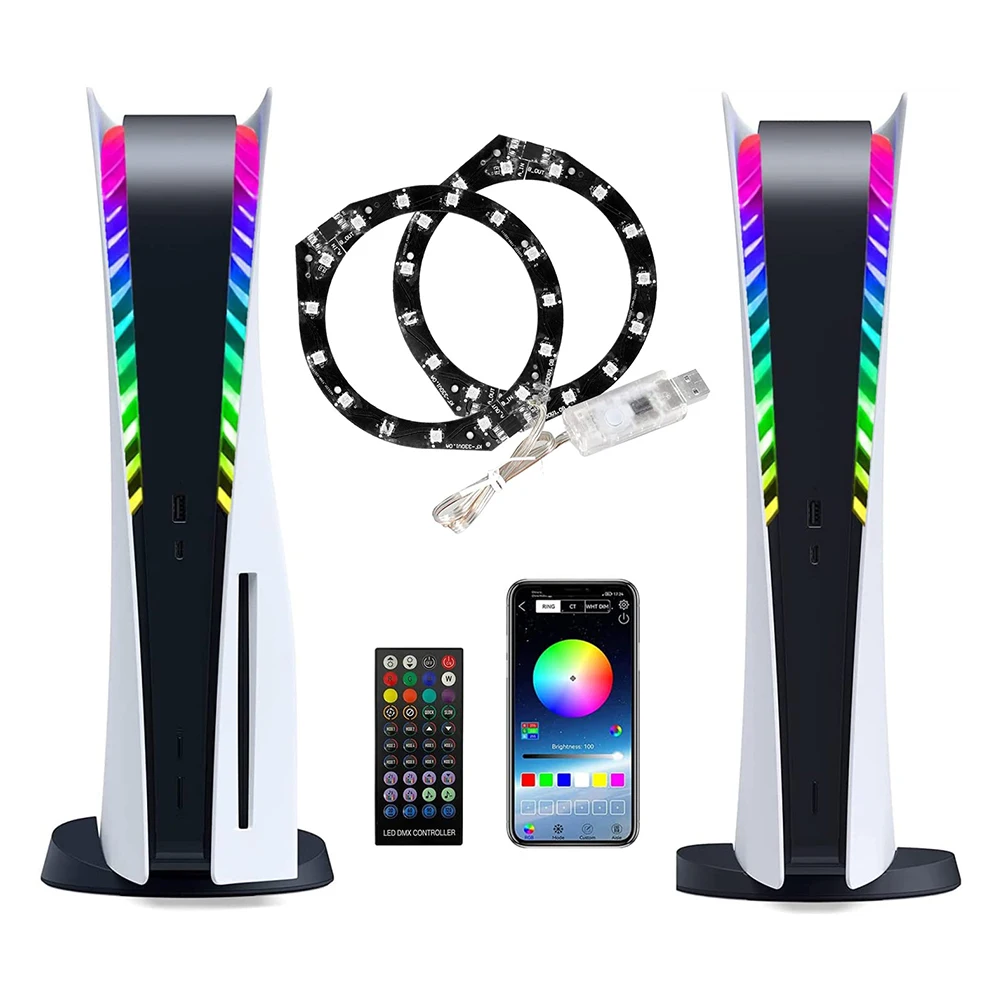 For PS5 LED Light Strip RGB 8 Colors 400 Effects Light Pickup Light Bar Strip Decorative Accessories for PlayStation 5 Console